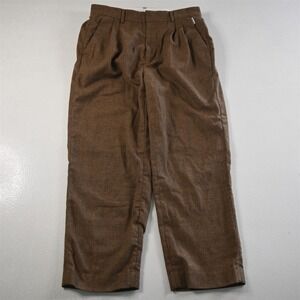 Banks Journal 30x25 Brown Check Flannel Wool Pleated High‎ Waist Mens Pants